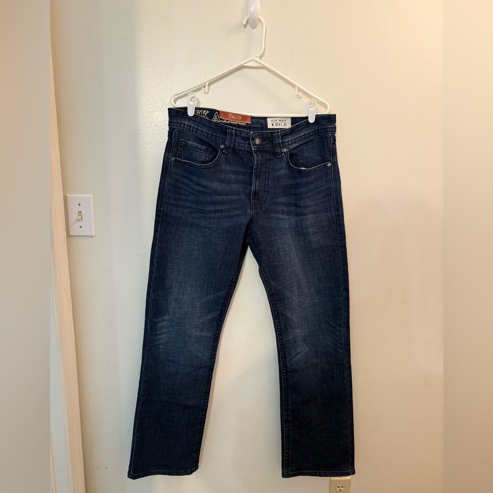 Men's Dark Blue Straight Jeans